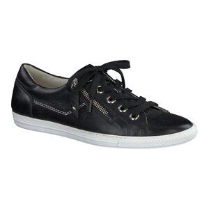 $480  Paul Green Addie  ZIP LACE UP Sneaker BLACK LEATHER 9 US  (TE11)